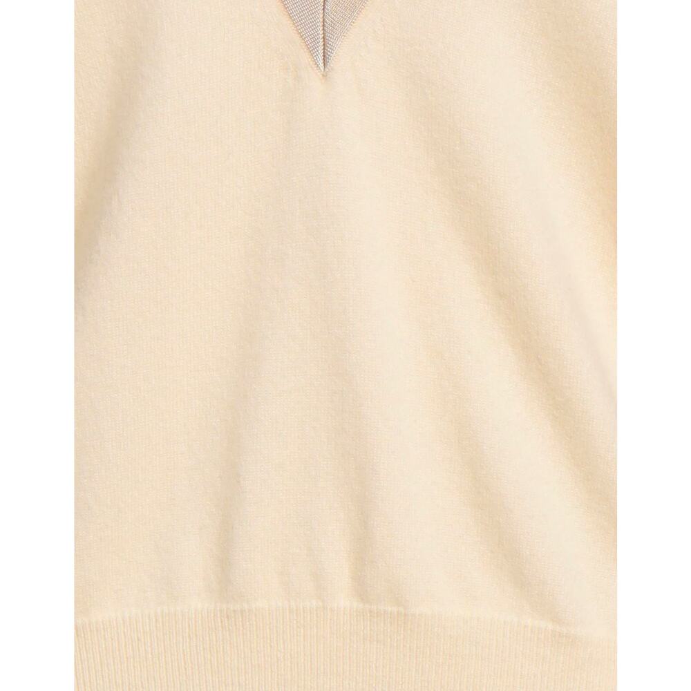 Sandro Women's Bridget Knit V-Neck Sweater In Ivory Wool Cashmere Size 1 / Small - Picture 5 of 16